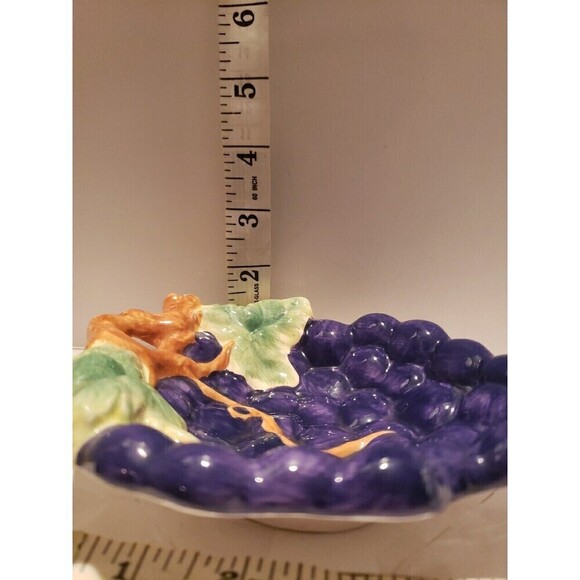 Pottery Hand Painted Serving Bowl Small Grapes - Picture 12 of 13
